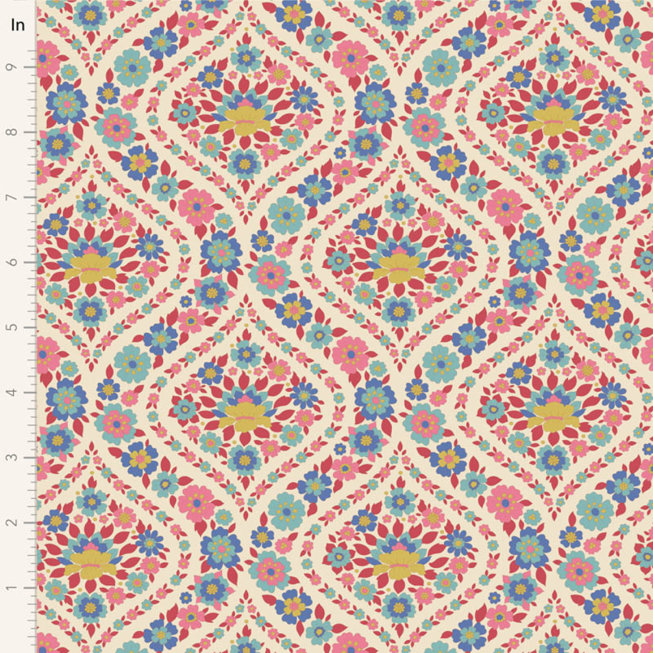 Tilda Patchwork Stoff Baumwolle - Wallflower - Bianca Red